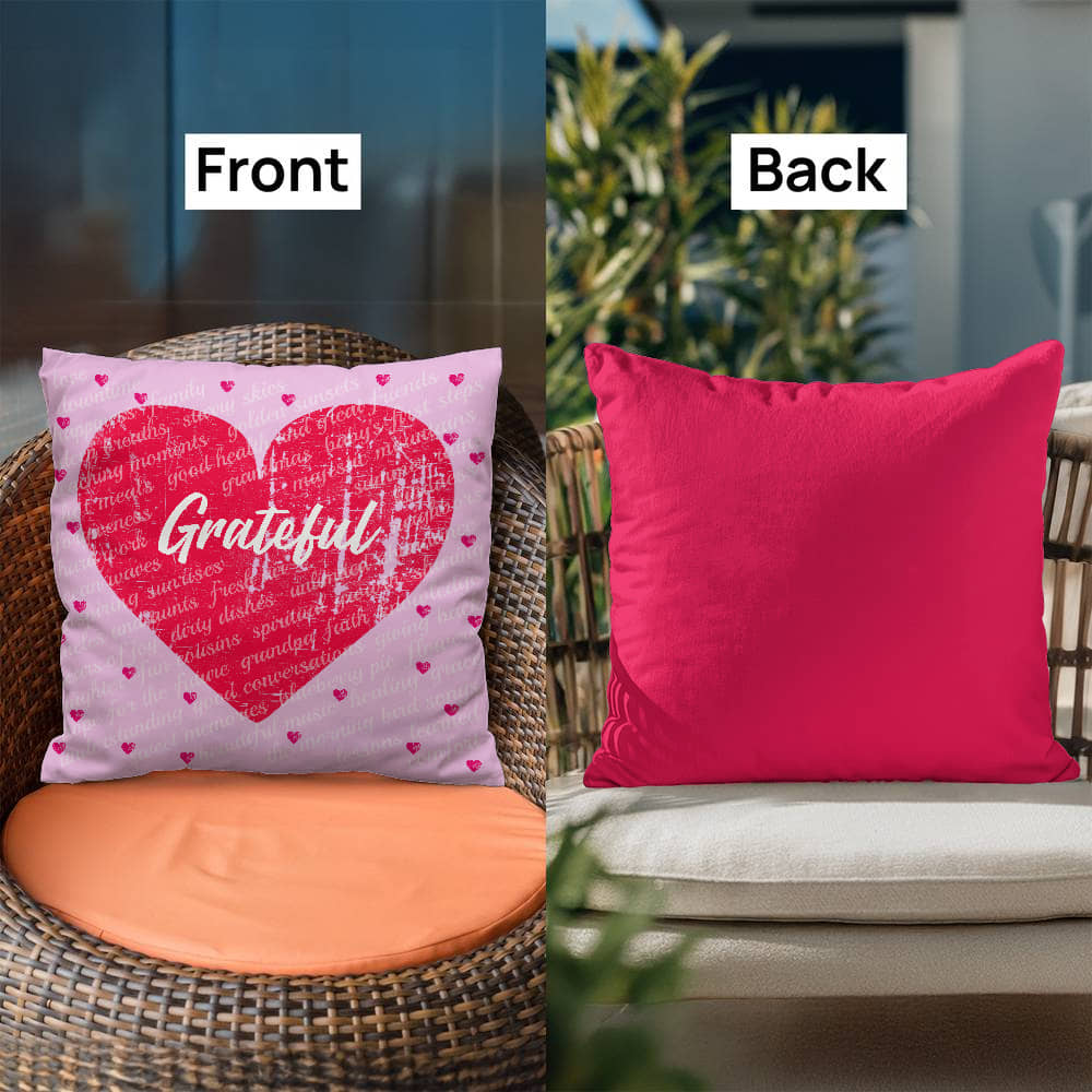 Gratitude Pillow (Hearts)