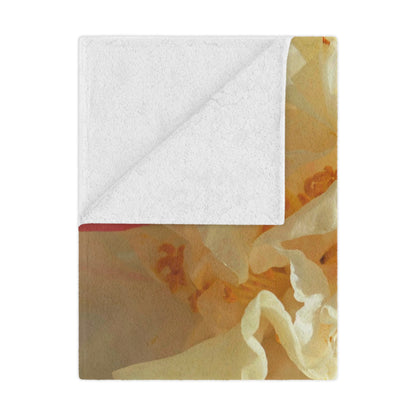 Floral Peony Minky Blanket - Soft Cream & Pink Botanical Throw