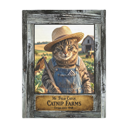 Catnip Farms Velveteen Blanket —with Cat Portraits — Two-Sided Microfiber Throw