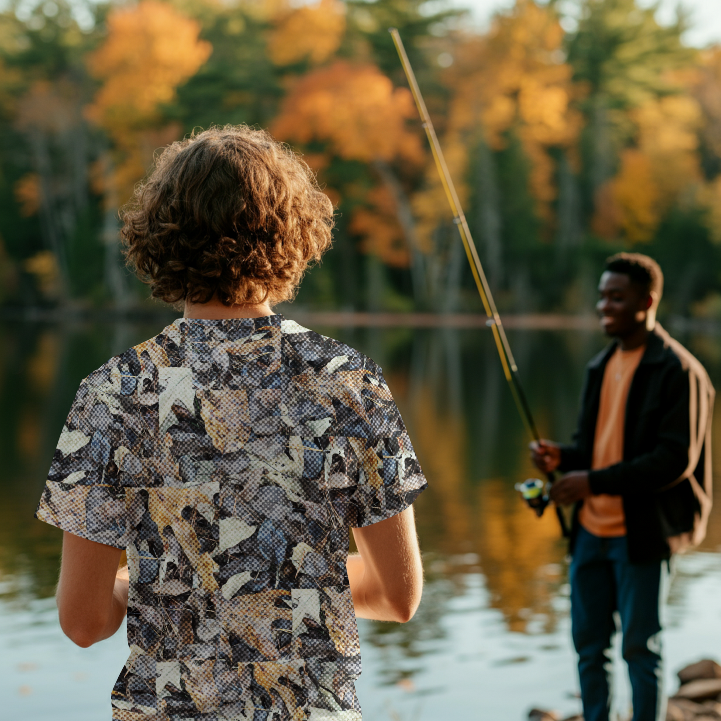 The Great Outdoor Naturals Line - Oak Pine Grid - Cotton Crew Neck Tee