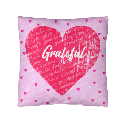 Gratitude Pillow (Hearts)