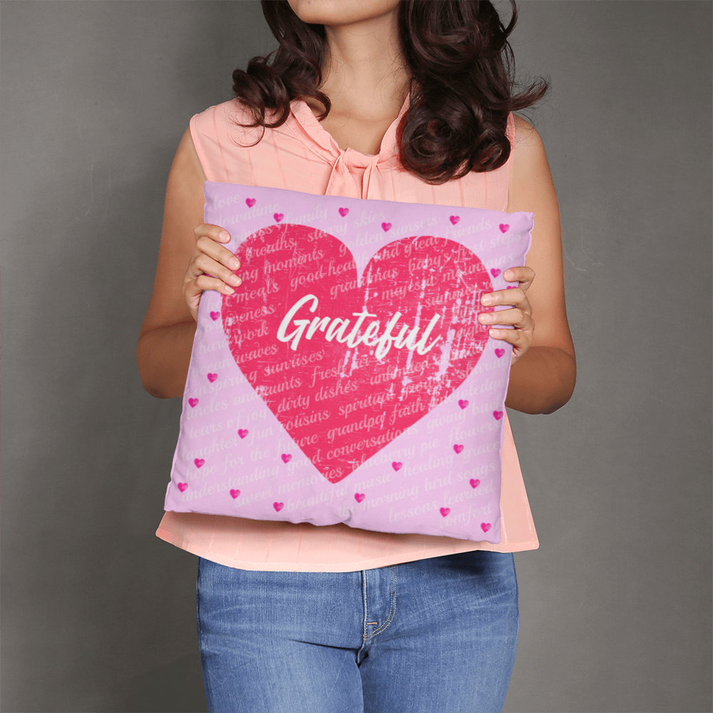 Gratitude Pillow (Hearts)