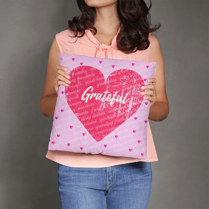 Gratitude Pillow (Hearts)