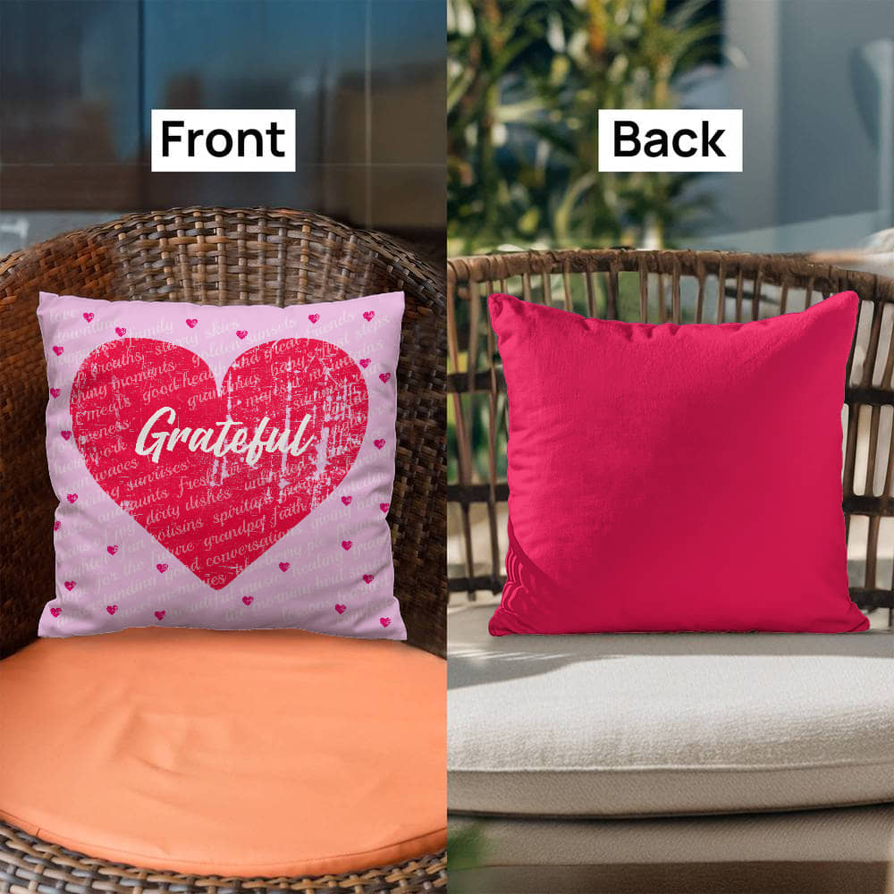 Gratitude Pillow (Hearts)
