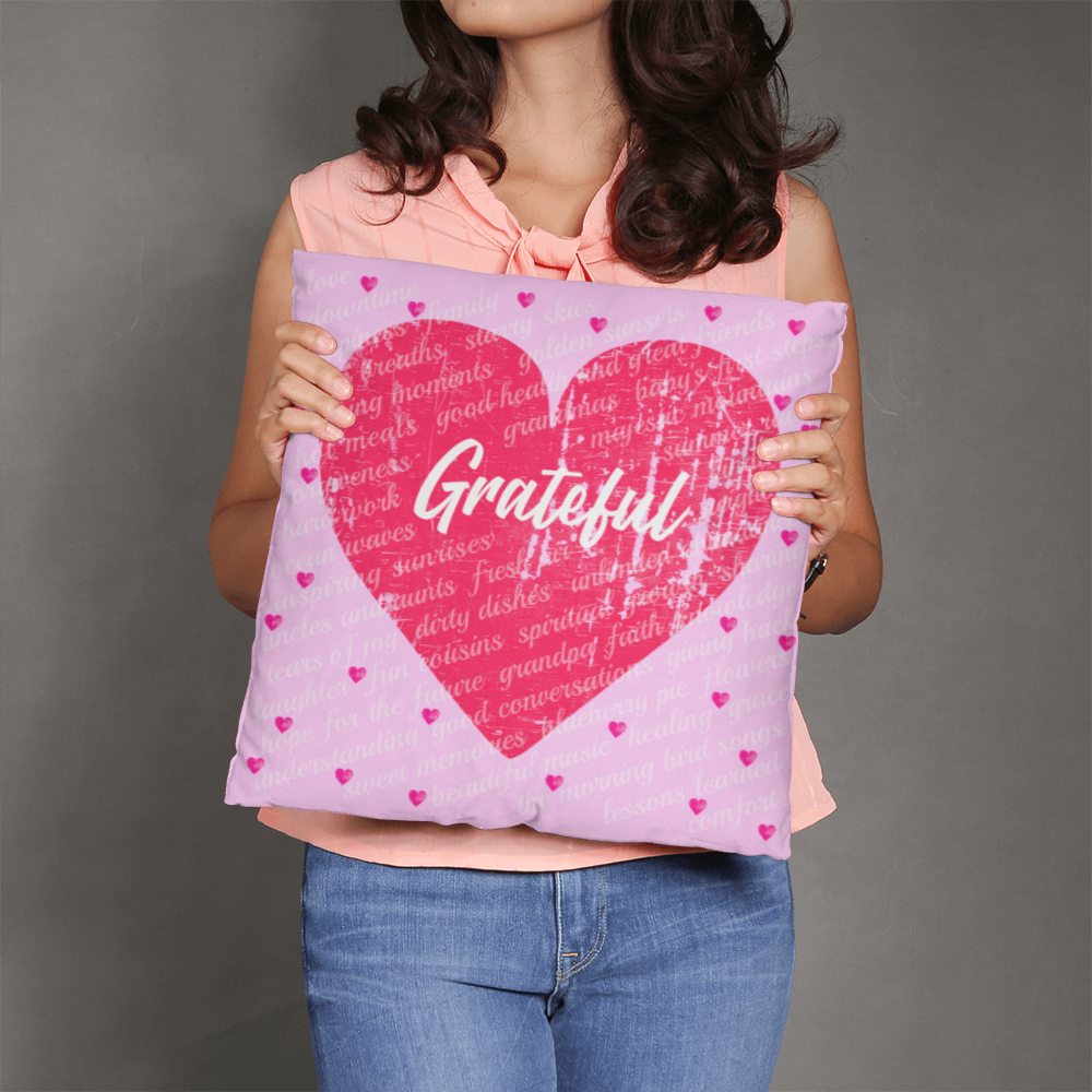 Gratitude Pillow (Hearts)