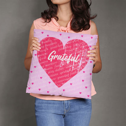 Gratitude Pillow (Hearts)
