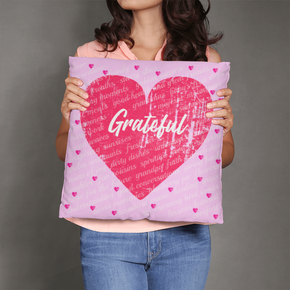 Gratitude Pillow (Hearts)