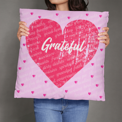 Gratitude Pillow (Hearts)